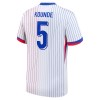 Maillot de Supporter France Kounde 5 Extérieur Euro 2024 Pour Homme